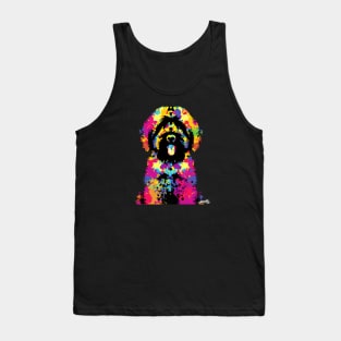 Black Russian Terrier Dog Colorful Stencil Tank Top